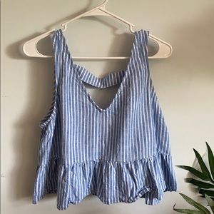 Blue and White Stripe Blouse